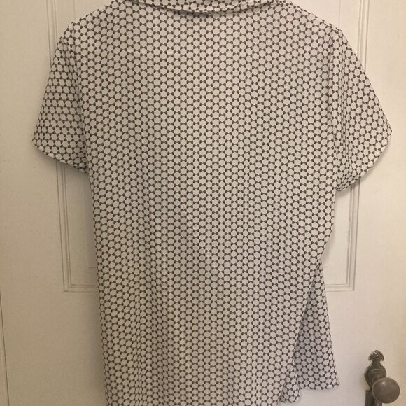 Womens Lightweight Geometric Wrap Work Blouse - Picture 6 of 6